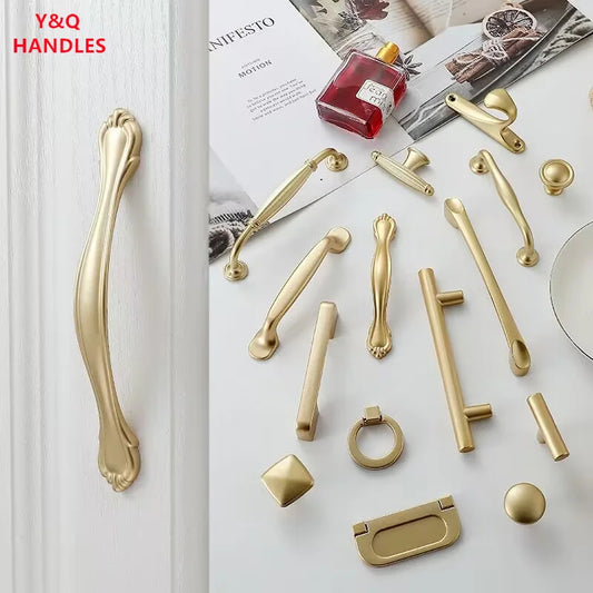 Handles Drawer Cabinet Furniture Kitchen Handles for Cabinet Knob Door Drawer Furniture Kitchen Knob Golden Simplicity Hardware