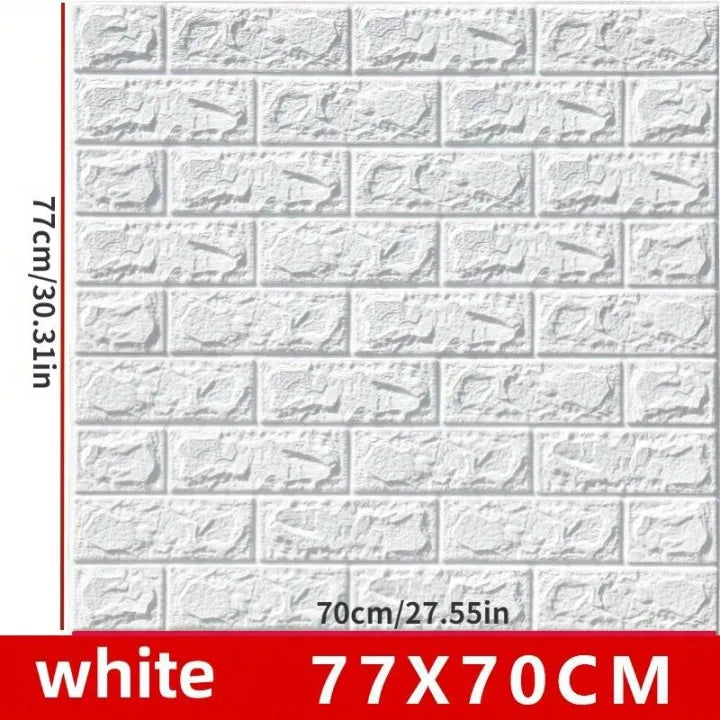 3D Brick Wall Stickers Self Adhesive Wallpaper Sheets Size : 77x70 cm