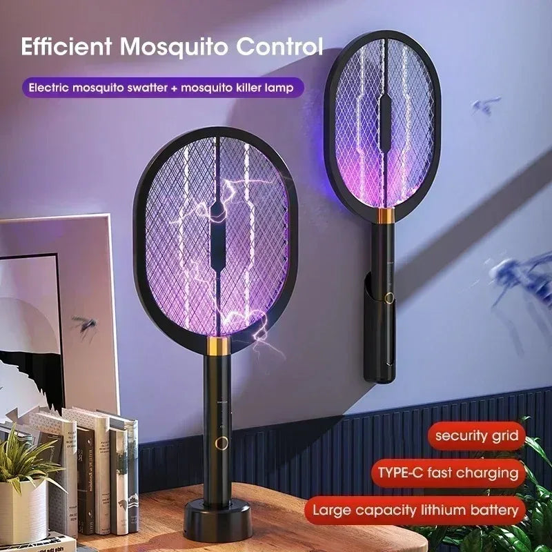 Rechargeable 3000V Electric Mosquito Swatter With UV Light Insect Killer for Indoor Outdoor Home Garden Camping Travel
