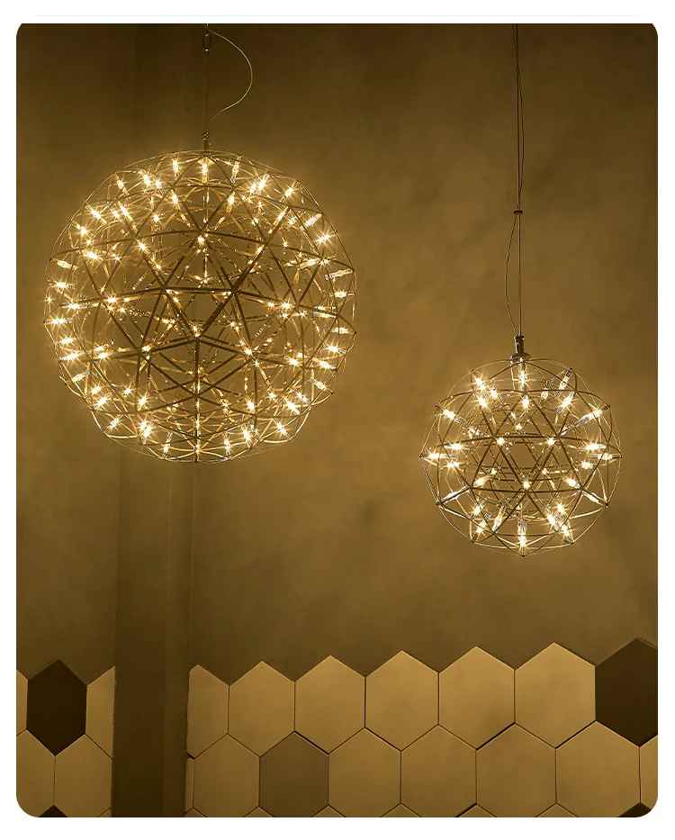 Spark Ball Pendant Light Modern Designer Villa Loft Duplex Living Room Dining Bedroom Light Free Assembly Firework Bright Lamp
