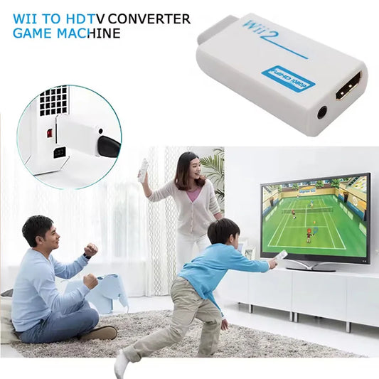 Full HD 1080P HDMI-Compatible Converter Adapter for Wii Console for Wii 2 HDMI 3.5mm Audio Cable for PC HDTV Monitor Display