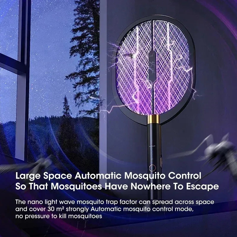 Rechargeable 3000V Electric Mosquito Swatter With UV Light Insect Killer for Indoor Outdoor Home Garden Camping Travel