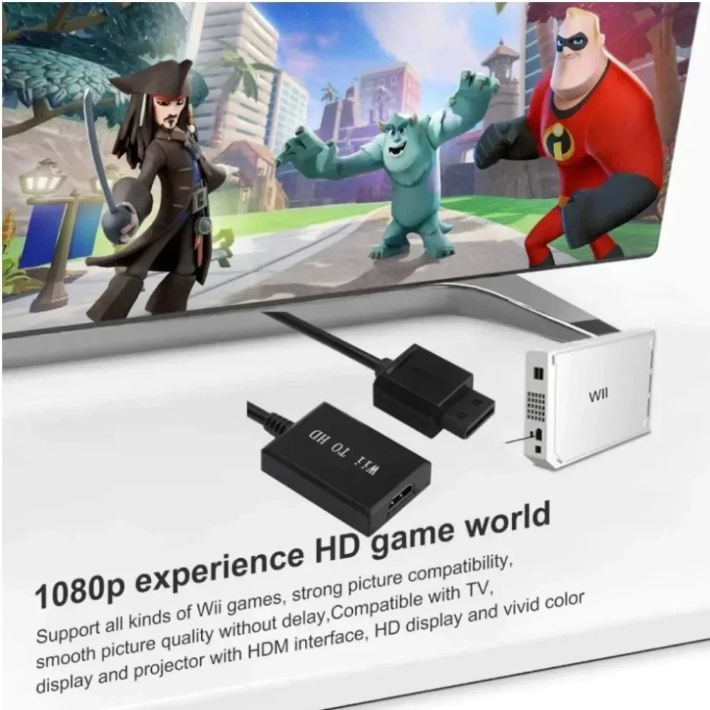 HD 1080p Wii To HDMI-compatible Converter Adapter Full HD 1080p 720p Wii to HDMI Audio Video Cable For PC HDTV Monitor Display
