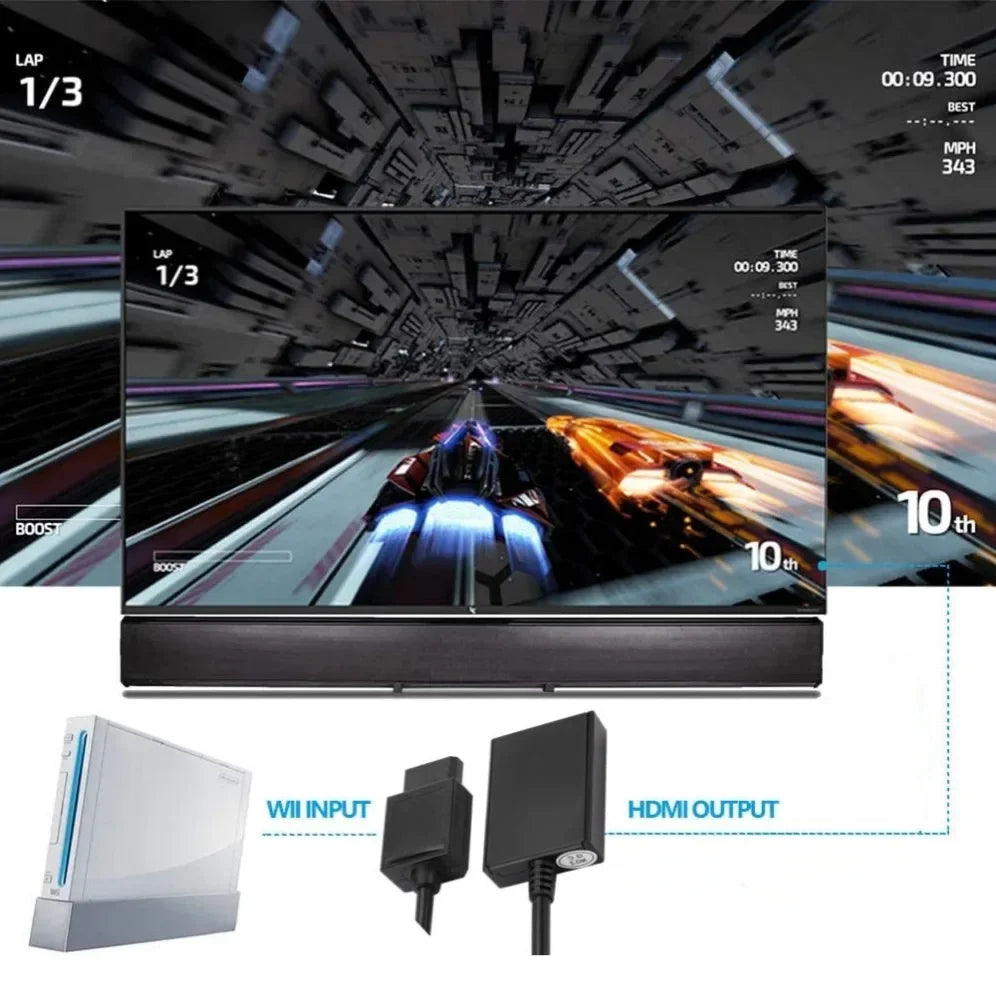 HD 1080p Wii To HDMI-compatible Converter Adapter Full HD 1080p 720p Wii to HDMI Audio Video Cable For PC HDTV Monitor Display