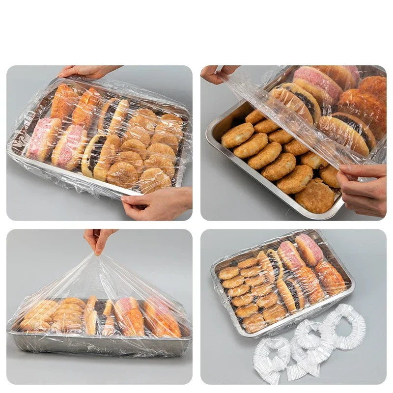 120/70/52/38cm Disposable Food Cover Wrap Food Grade Fruit Vegetable Storage Bag Elastic Plastic Bag Kitchen Fresh Keeping Bag