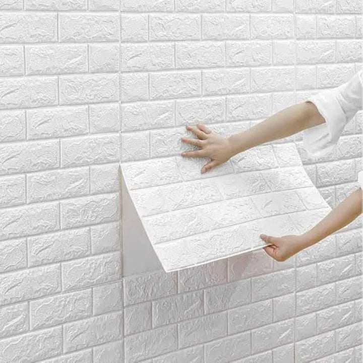 3D Brick Wall Stickers Self Adhesive Wallpaper Sheets Size : 77x70 cm