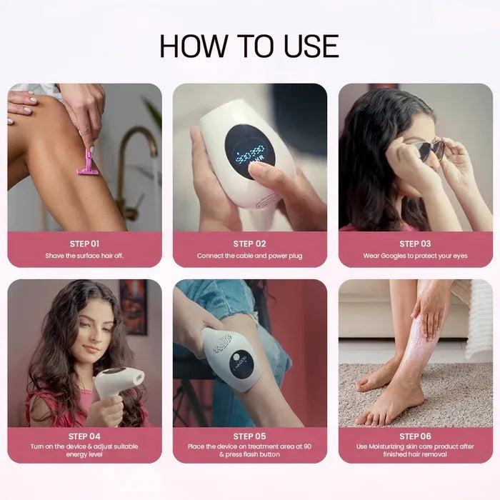 IPL Laser Hair Removal Machine - Hair Removal Machine - Professional laser hair removal machine for men and women - Epilator for women - Permanent hair Removal - Painless threading machine for women
